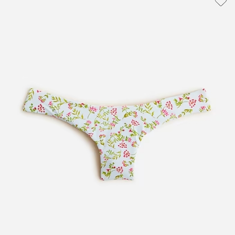 NWT J CREW Curved-waist cheeky bikini bottom in cloud meadow floral Large BF140